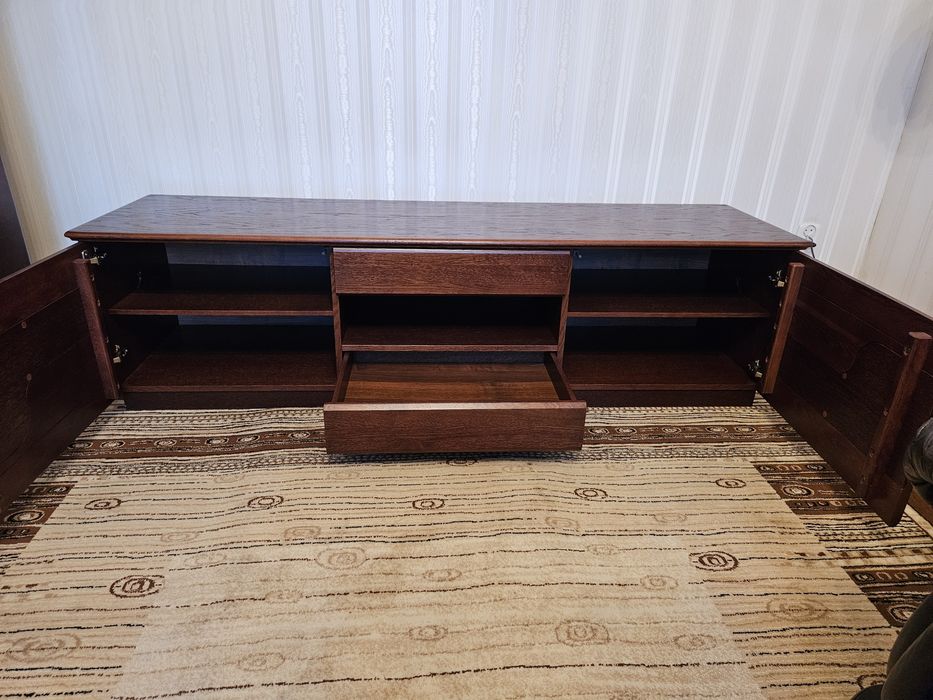 Witryna 194x100 i szafka RTV 180 Mebin Barcelona lite drewno