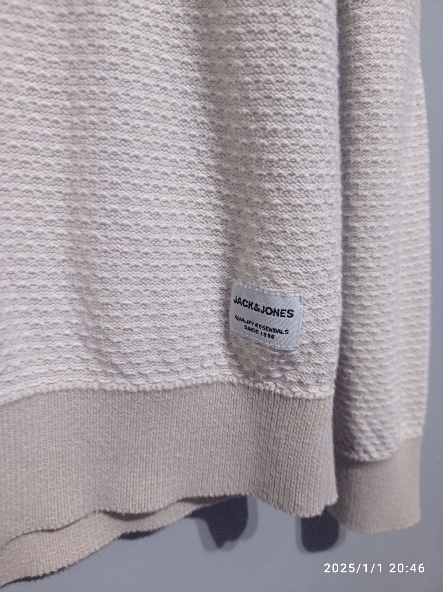 Sweter L Jack& Jones bawełna basic jednolity okrągły dekolt jesień zim