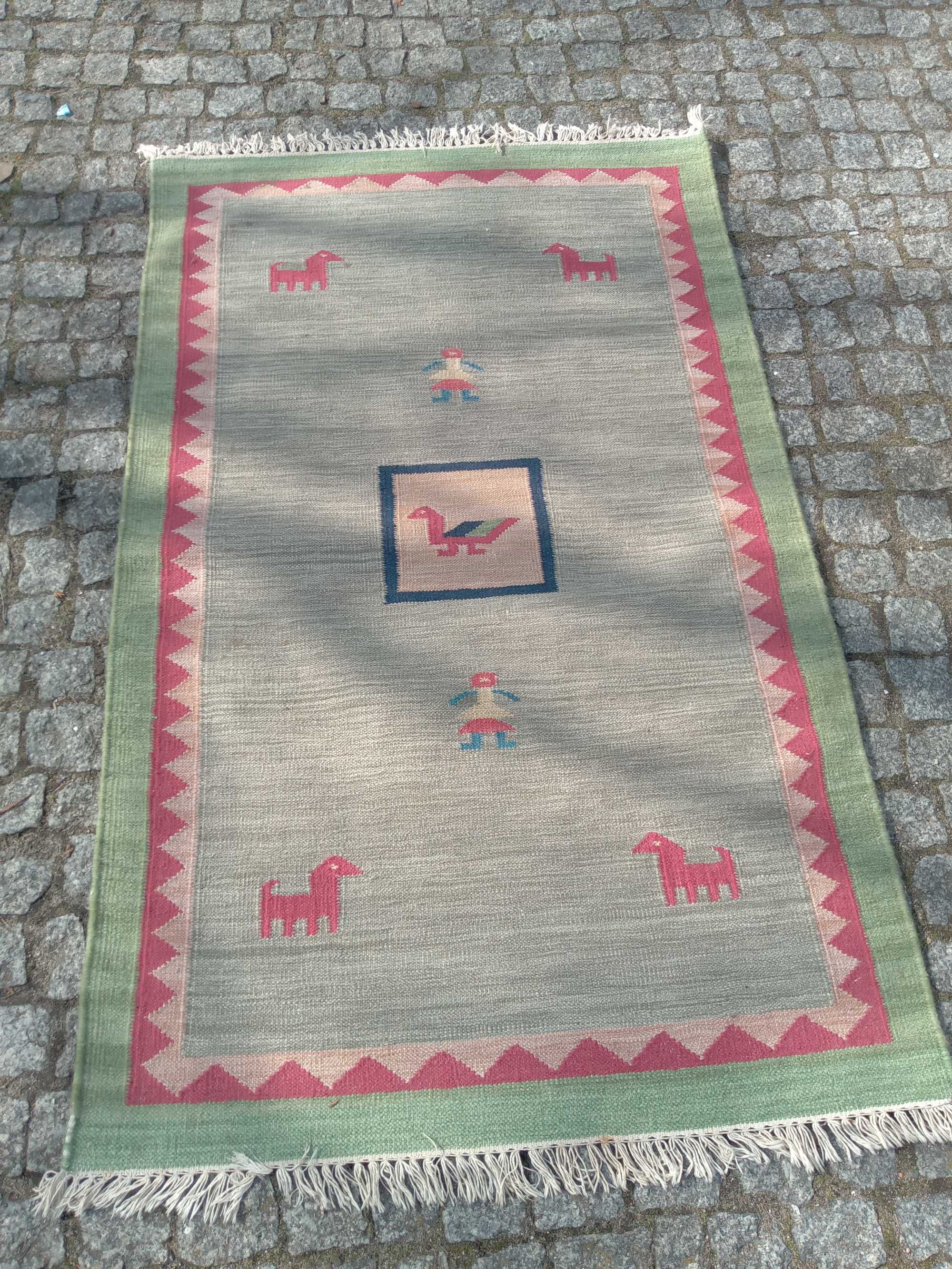 Dywan kilim vintage zielony