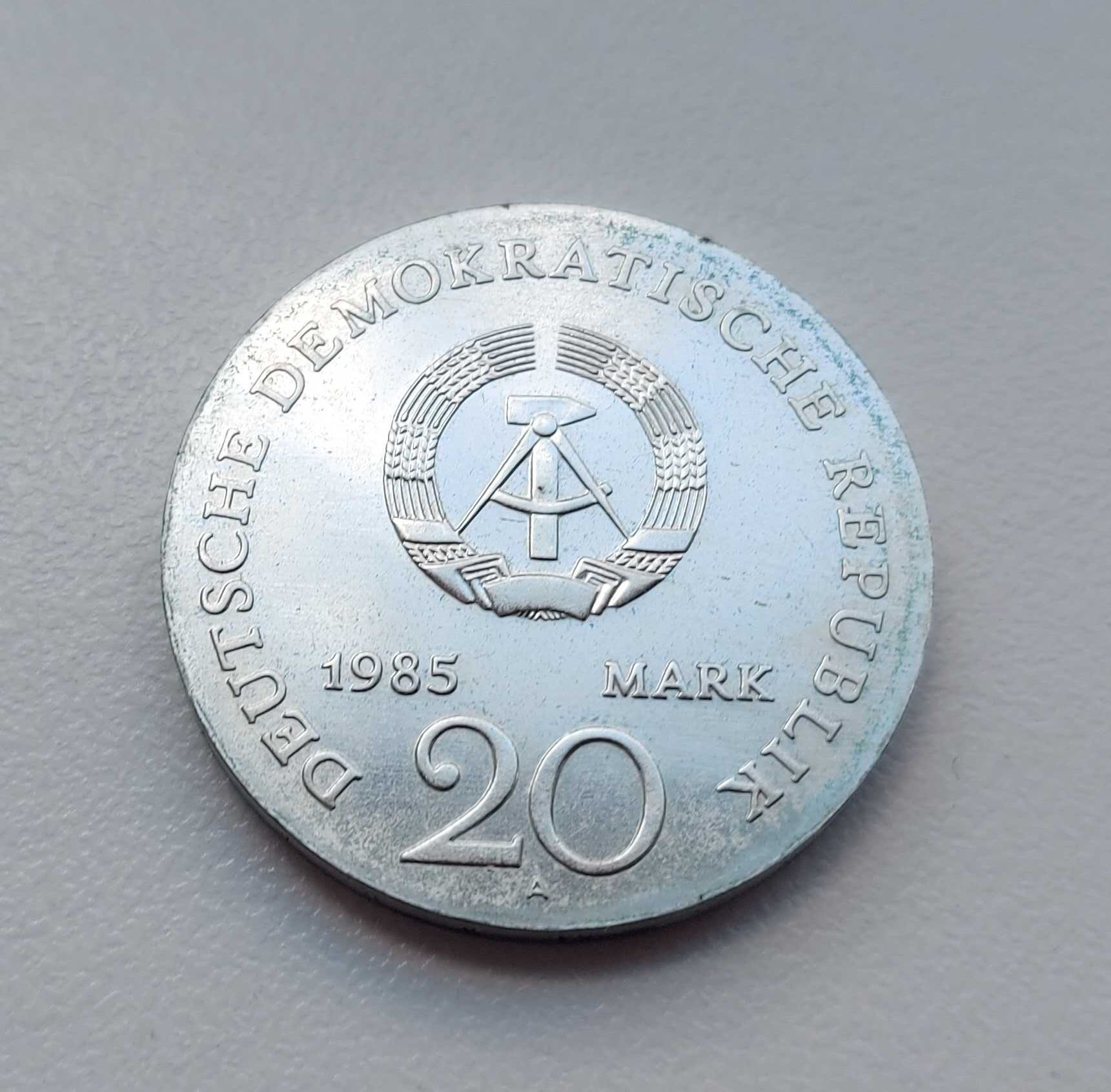 Німеччина НДР 20 марок 1985 р. Ернст Моріц Арндт ГДР срібло