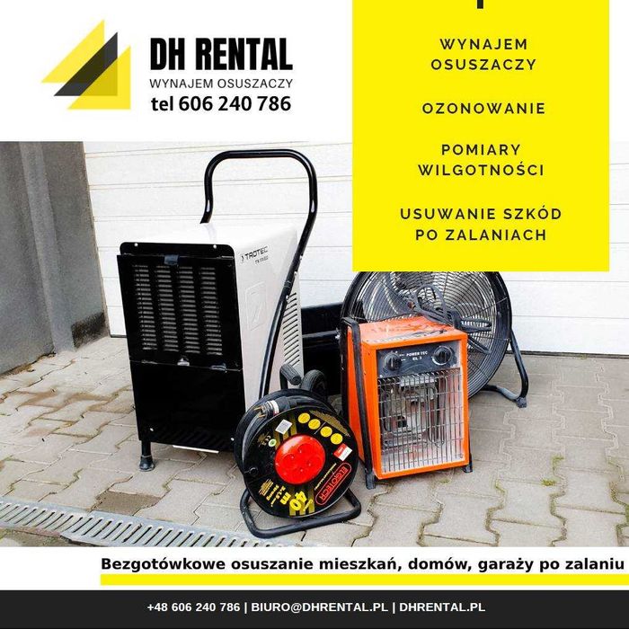 Wynajem osuszaczy | Pochłaniacz wilgoci | Osuszanie po zalaniu Wrocław
