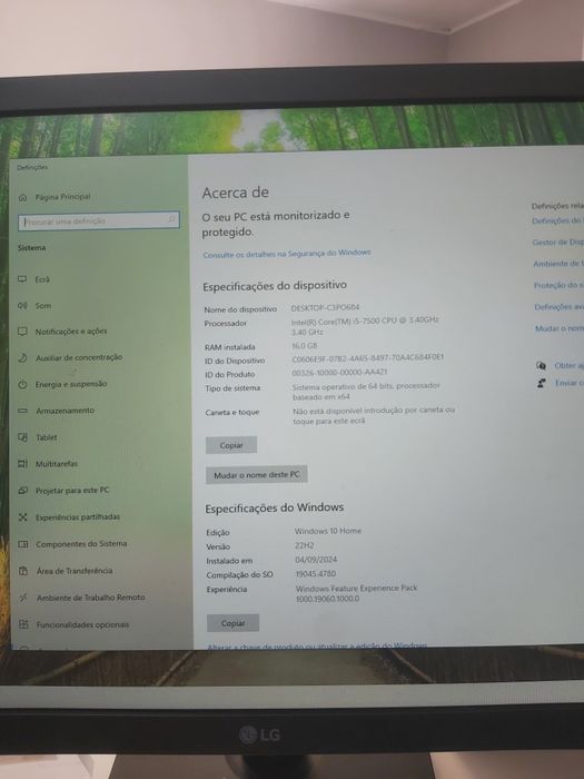Desktop gaming i5 7500 + monitor 24p