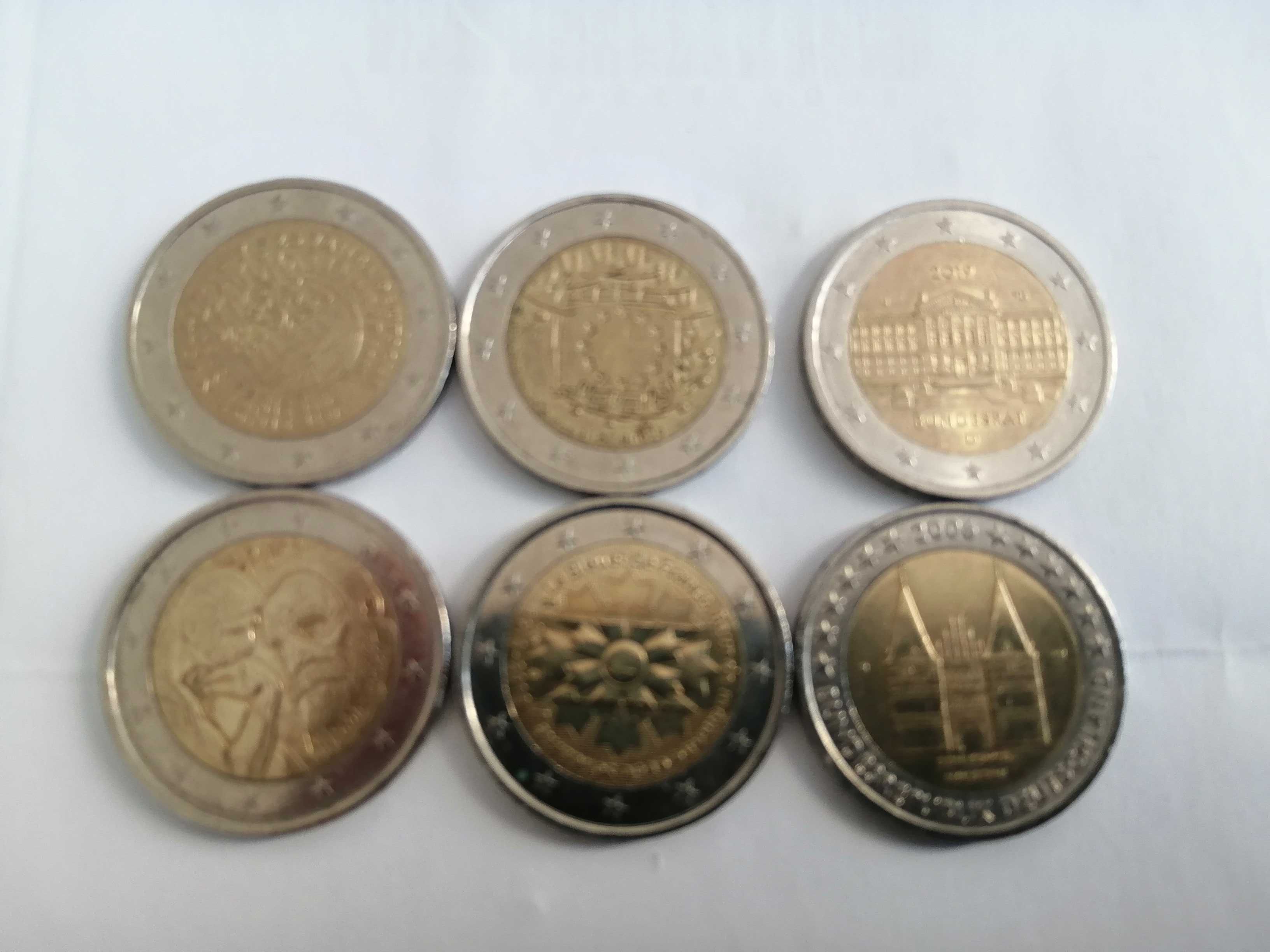 12 moedas de 2 euros, diversos países