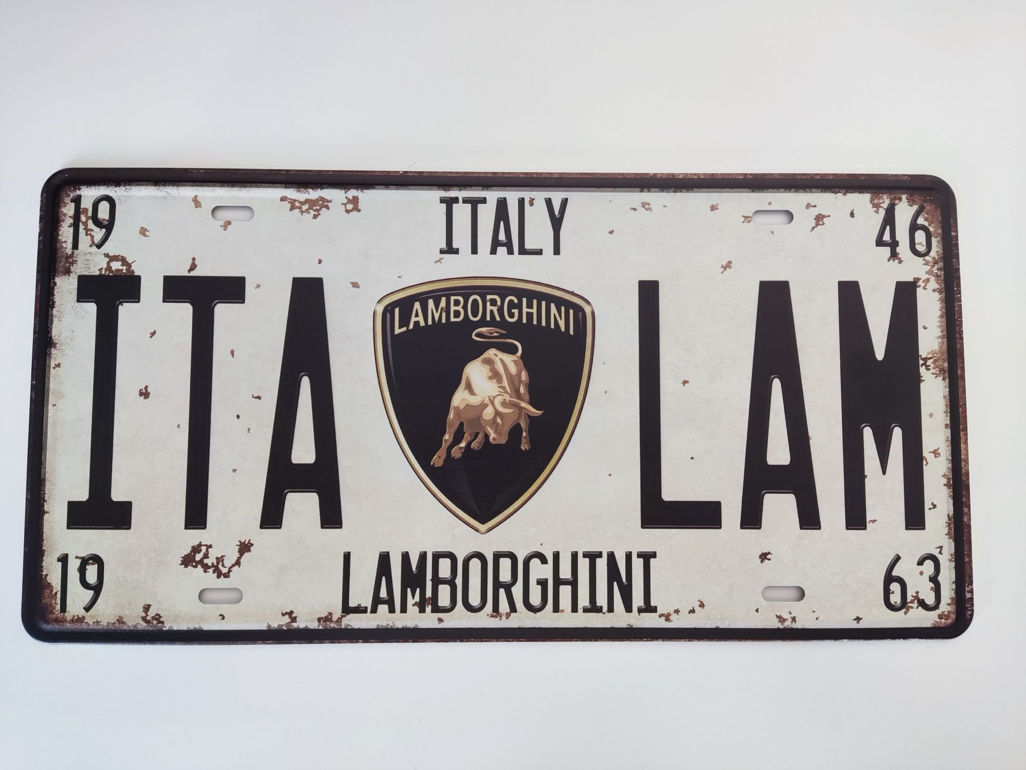 Placa metal Audi, Lamborghini - Estilo Vintage