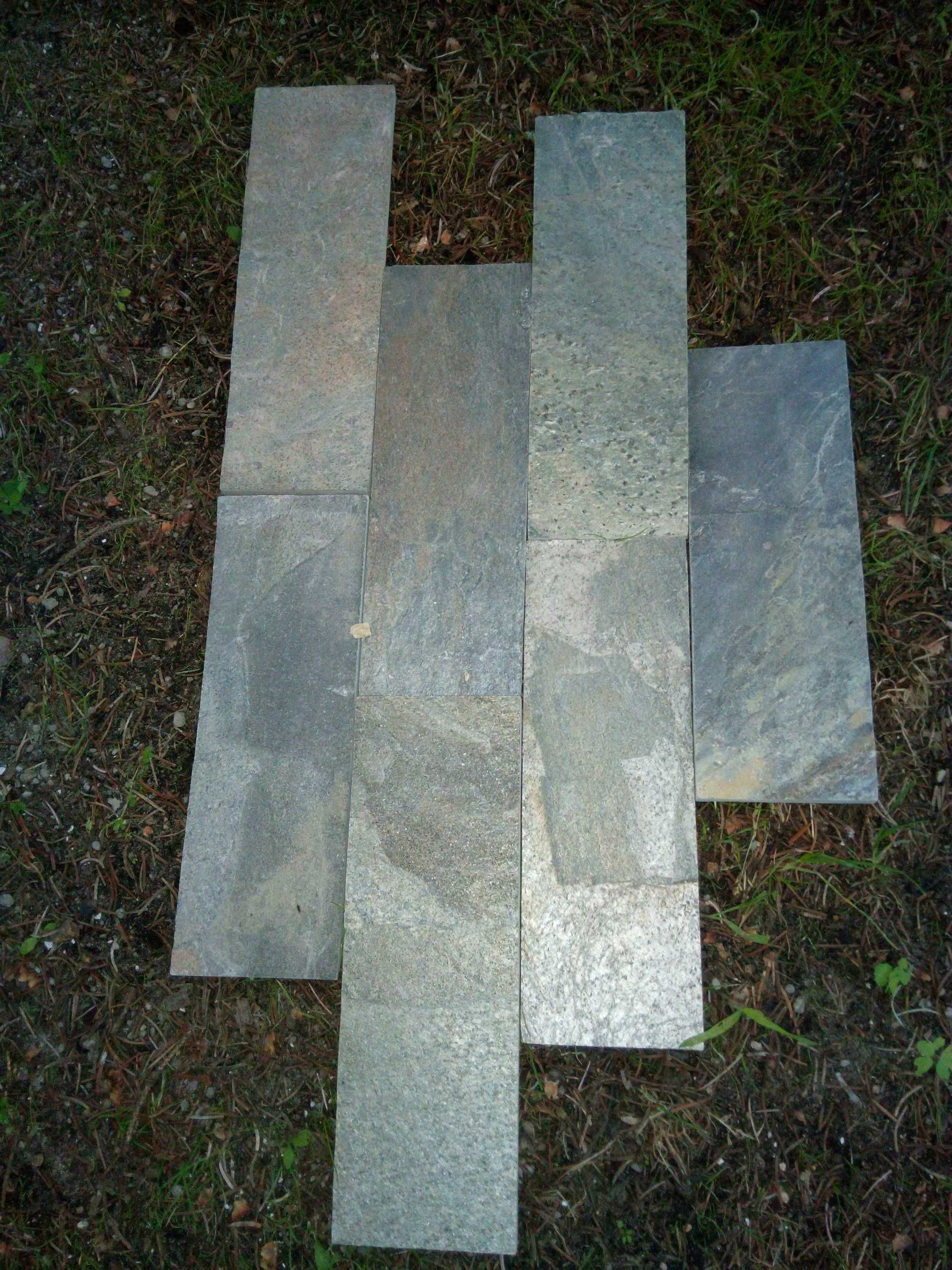 Płytki elewacyjne ścienne 30x10x1-1,3 cm z naturalnego kwarcytu.