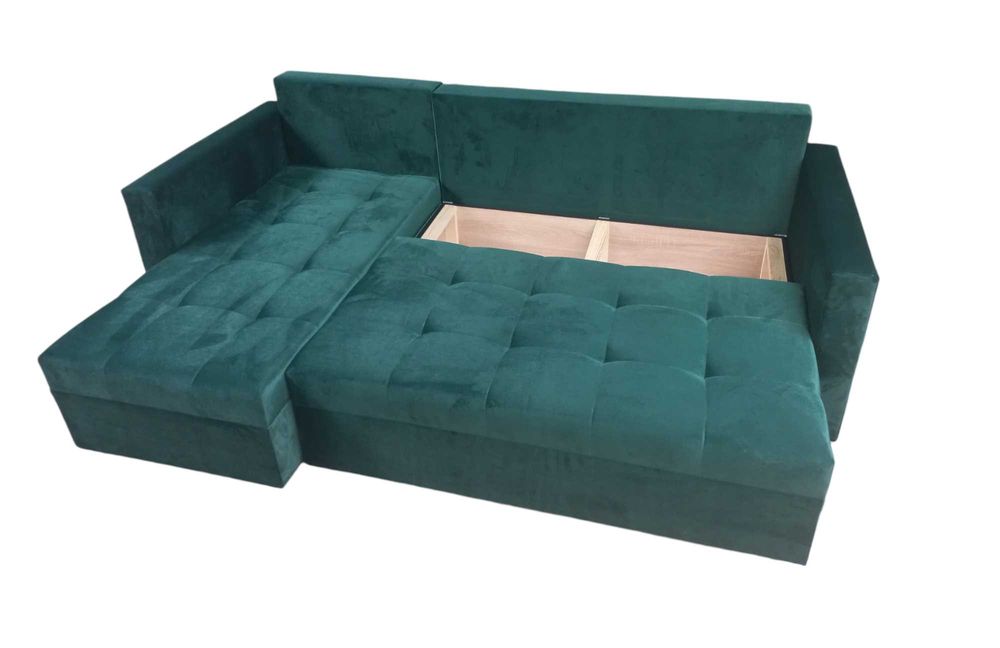 Narożnik HEL z funkcją spania pikowany w różnych kolorach