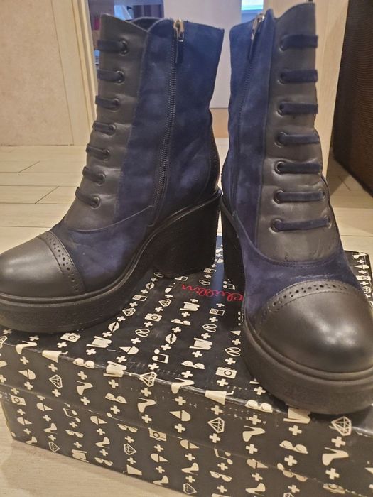 Зимові чоботи з натуральної замші та кожи 36 розміру