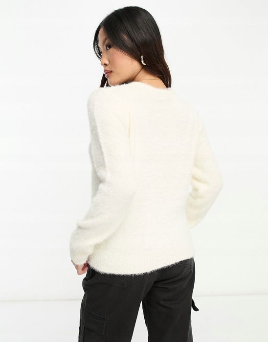 Brave Soul 38 M Kremowy Sweterek Zdobiony H13151