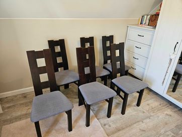Krzesła drewniane tapicerowane 6 szt