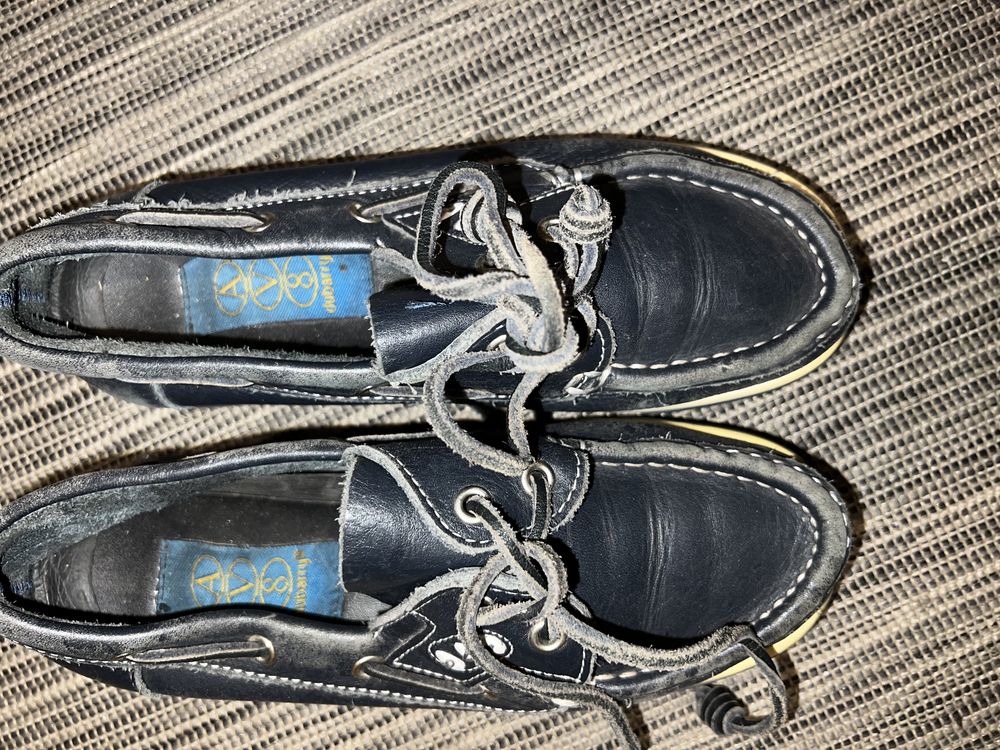 Skórzane buty żeglarskie 34 skóra chłopiec mokasyny