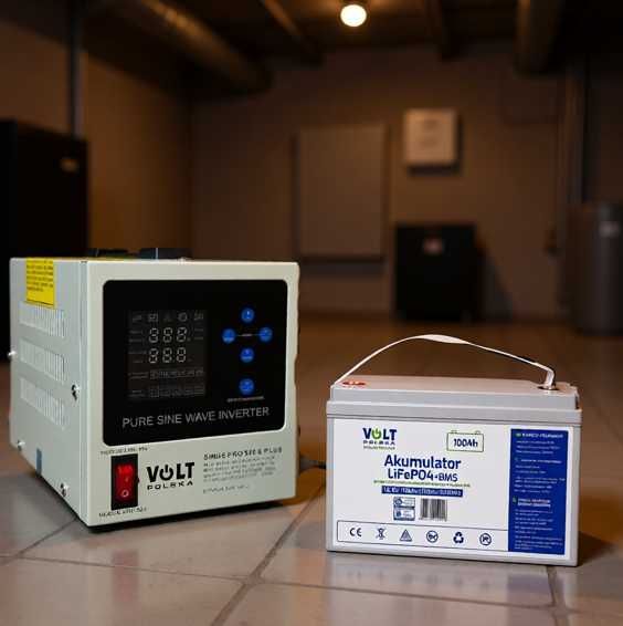 Комплект ДБЖ Volt Polska 12/230V 500/850W   акум LiFePo4 12.8V 100 Ah