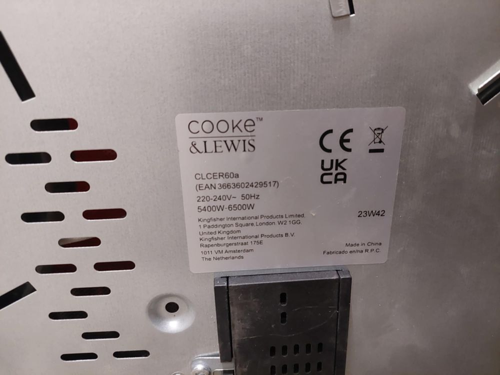 Płyta ceramiczna Cooke & Lewis CLCER60a