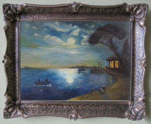 Wielki obraz olejny 100x81 cm na płótnie sygnowany