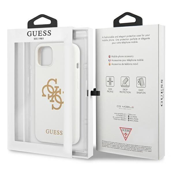 Guess Etui Silicone 4G Logo do iPhone 13 Mini - Biały