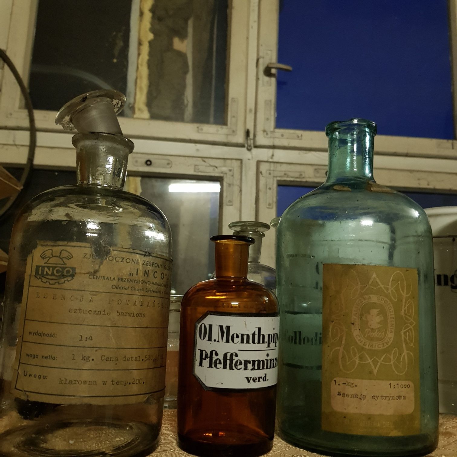Szkło apteczne Pojemniki na odczynniki i substancje retro