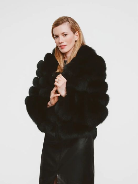 Ochnik Futro naturalne lis czarny XS