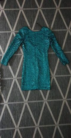 Mini sukienka cekiny h&m 34 xs