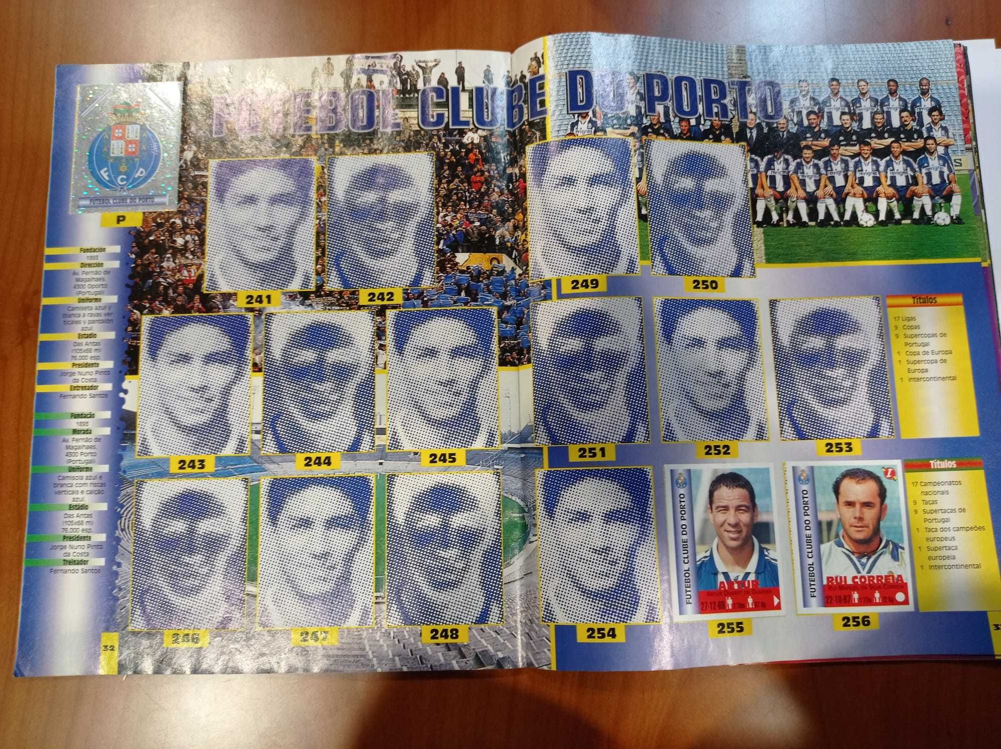 Caderneta melhores equipas europa 1999