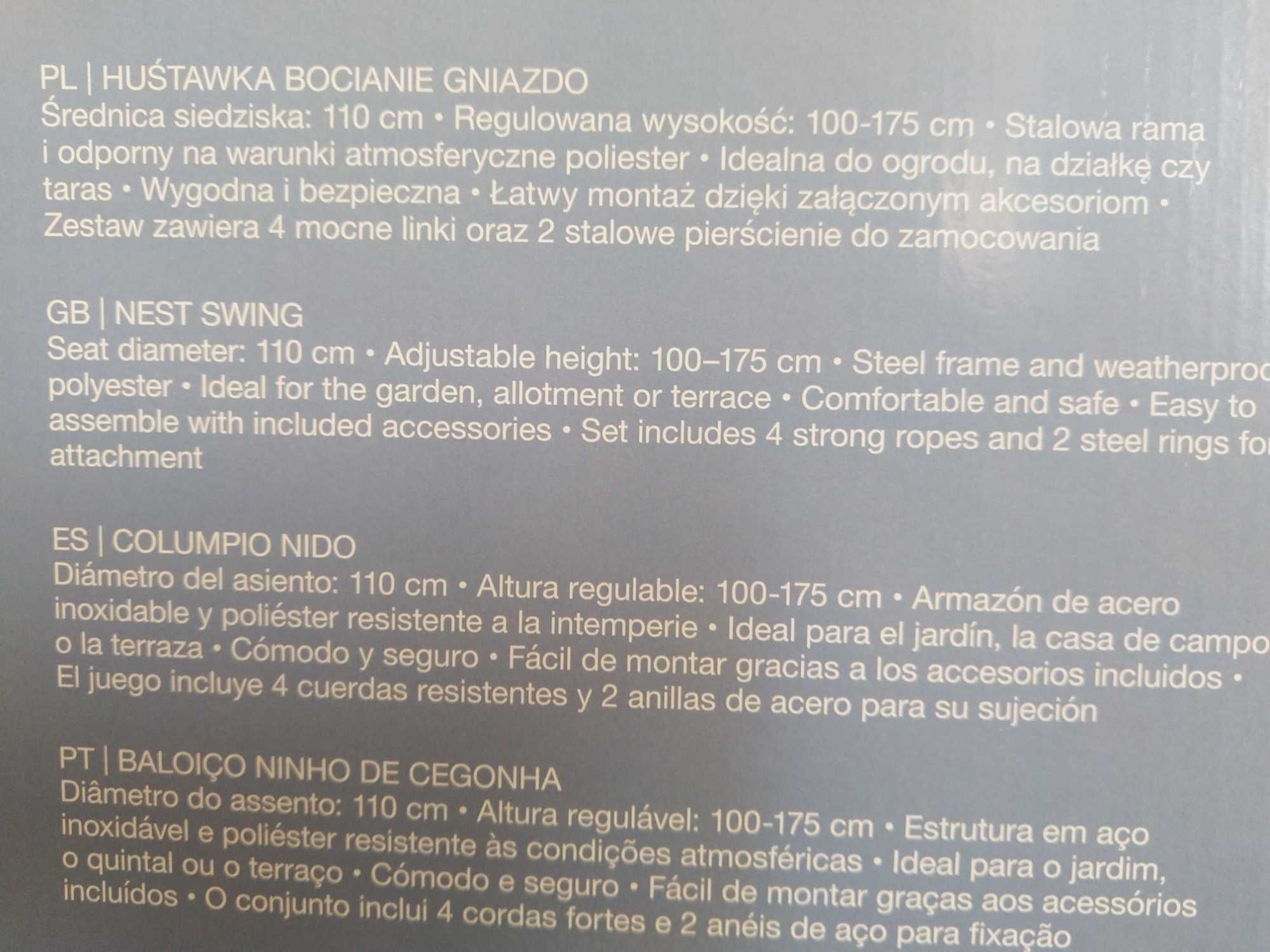 HIT Huśtawka bocianie gniazdo 110cm składana CZERWONA KURIER