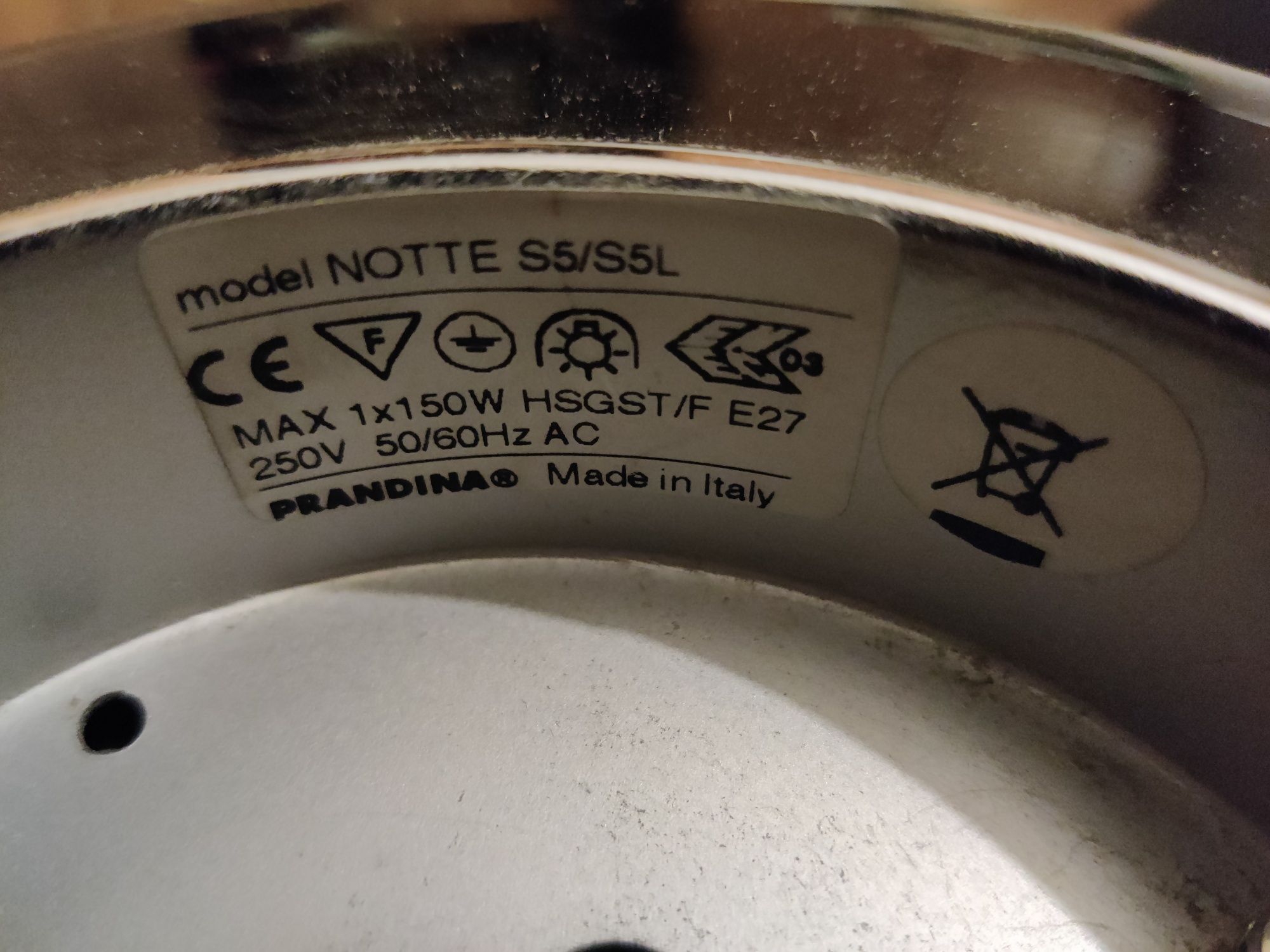 Włoska lampa PRANDINA notte E27 nowa/powystawowa
