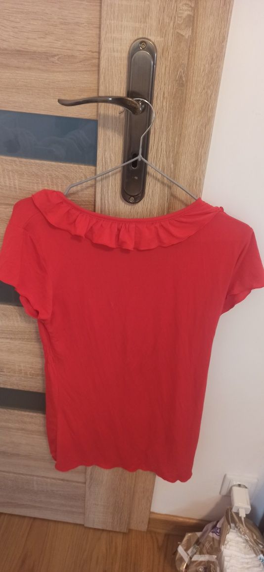 Czerwona ozdobna bluzka w rozmiarze L/XL
