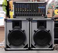 Zestaw Power Mixer SPM-200 stereo + 2 kolumny ZG-130 BOX ELECTRONICS