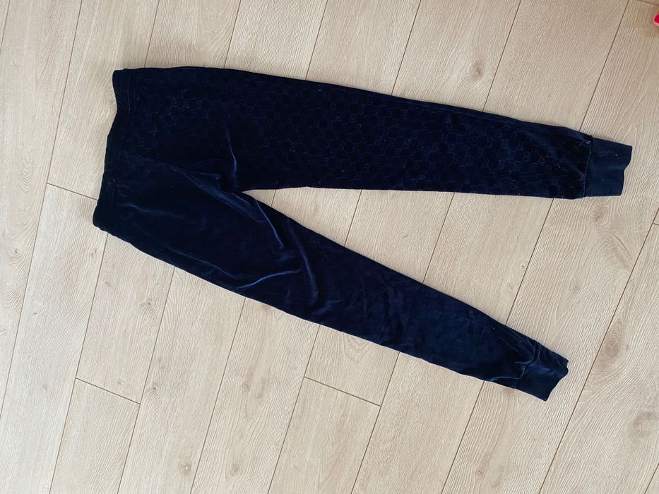 Spodnie dresowe damskie welurowe gucci oryginalne monogram S blogerski