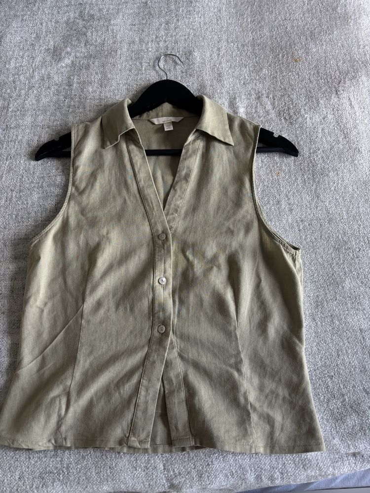 Khaki koszula len h&m w bardzo dobrym stanie idealna na lato len