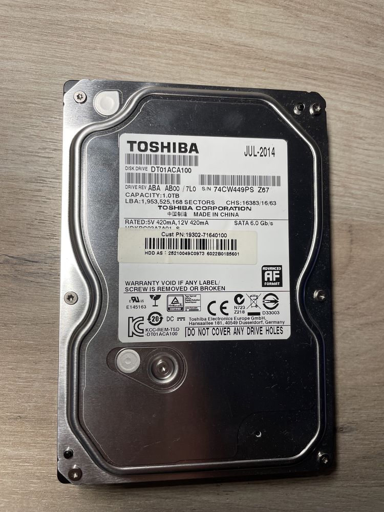 Жорсткий диск HDD Toshiba на 1Tb