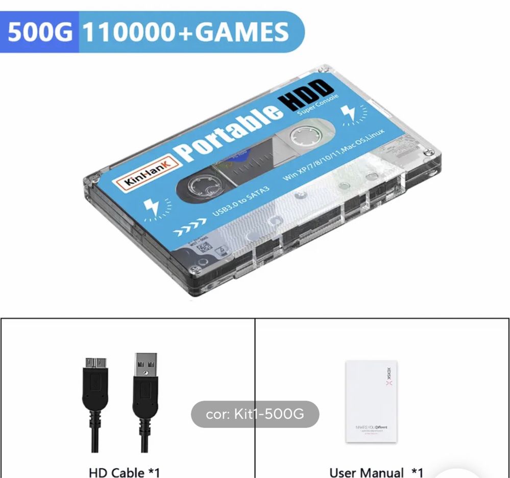 Disco duro com mais de 110000 jogos retro