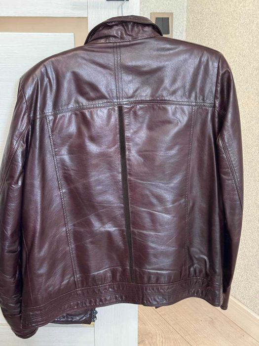 шкіряна чоловіча зимова куртка