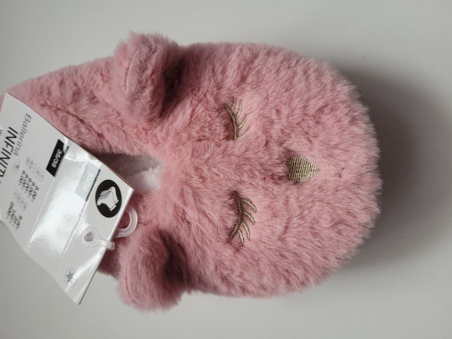 Różowe kapcie baleriny misie 35-38 nowe z metką