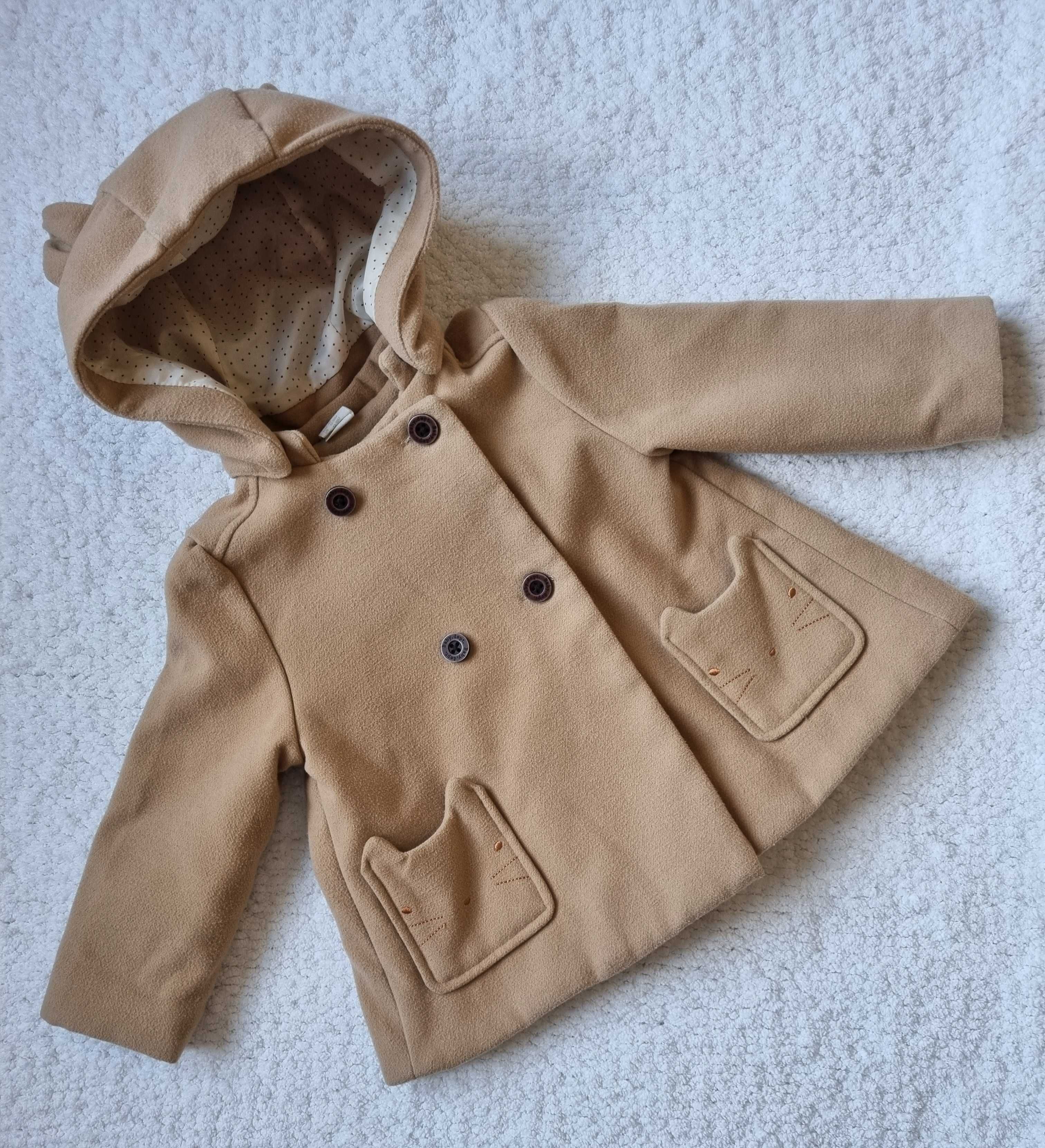 Płaszczyk H&M 86 z kapturem kurtka kurteczka płaszcz