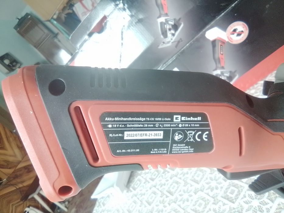 Міні аккумуляторна дискова пила Einhell TE-CS 18/89 Li-solo