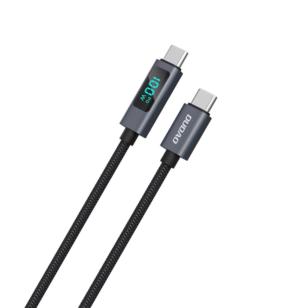 Kabel Dudao L7C Usb-C - Usb-C 100W Z Wyświetlaczem Led 1M - Czarny
