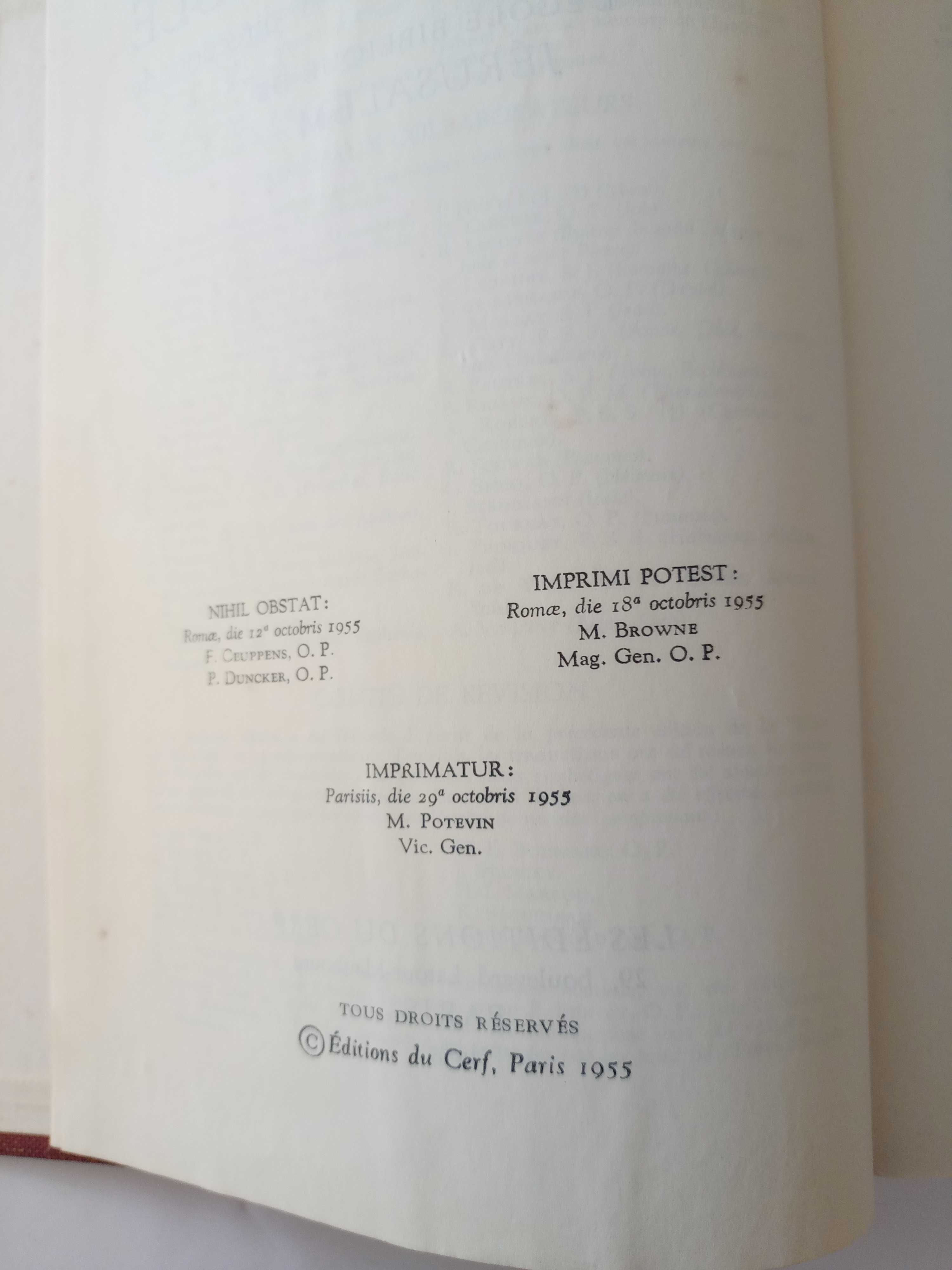 La Sainte Bible (1956) de l'Ecole biblique de Jérusalem/ Bíblia