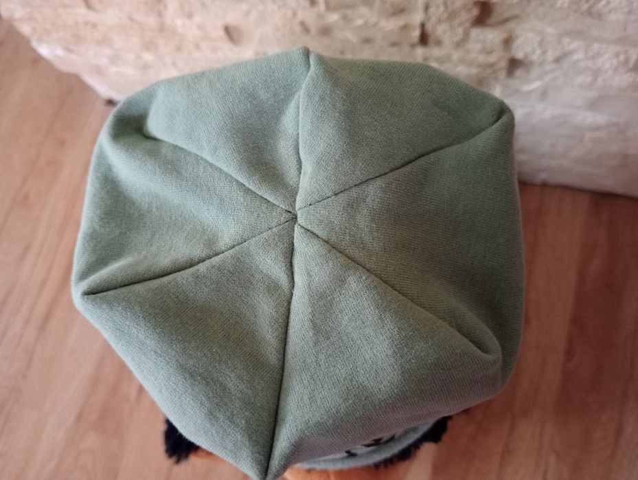 Czapeczka jesienna, czapka zielona, z tygryskiem, ocieplana, Pepco