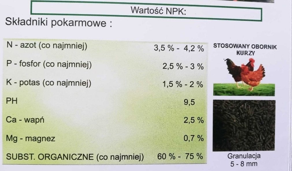 Wapno Kreda  Granulowane siarczan Magnezu Granulowany obornik Granulow