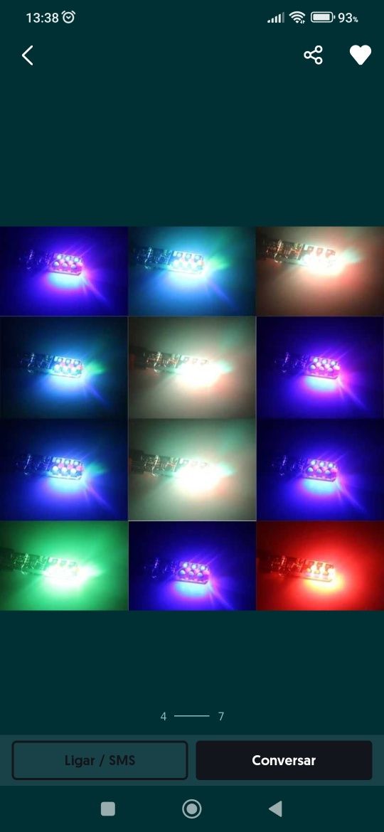 Mínimos led com comando rgb