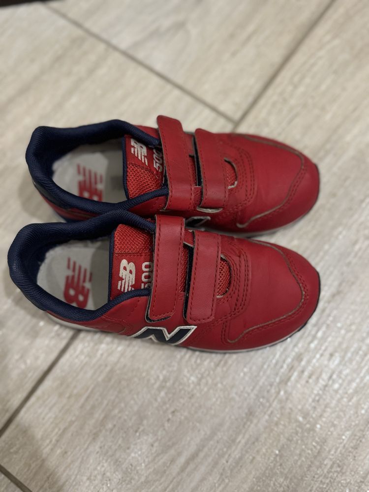 Кросівки на липучках new balance 500 червоні на хлопчика 29р 17,5-18см