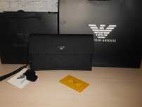 Emporio Armani PORTFEL MĘSKI DUŻY Saszetka Torebka, skóra, Włochy 9013