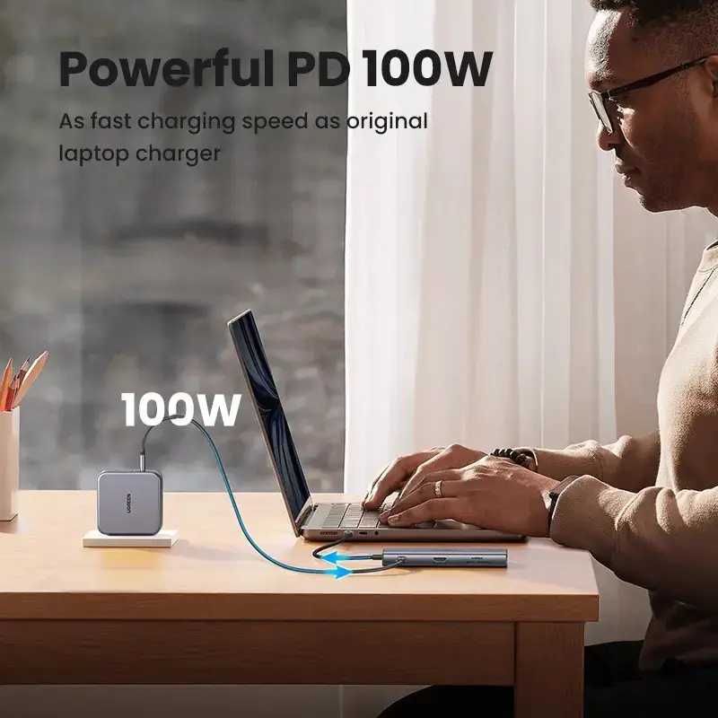 UGREEN hub 9 in 1 HDMI 4K 60Hz, Type C ,PD 100W, RJ45, SD/TF, USB-A