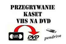 Przegrywanie kaset VHS kamery miniDV HI8 na DVD pendriva dysk