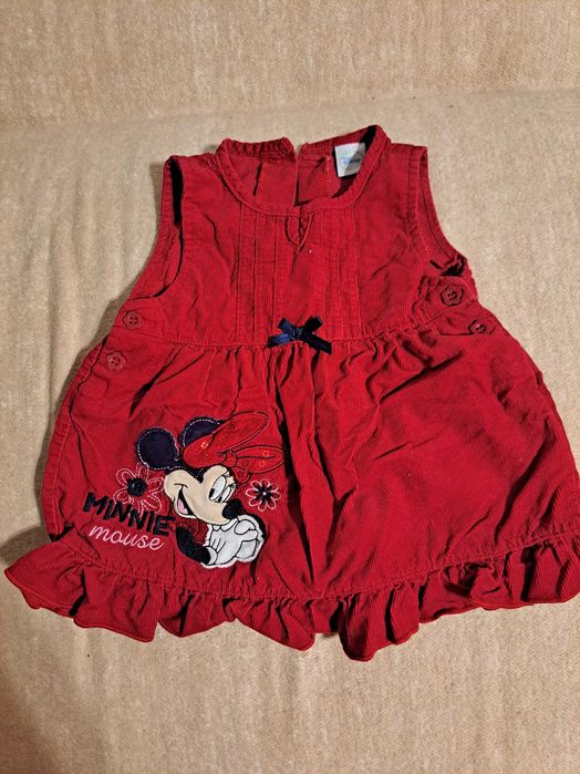 Czerwona sukienka z myszką Minnie r. 56-62 cm
