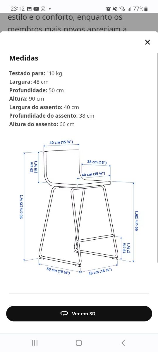 2 Cadeiras Altas Ikea Bernhard Camel