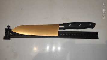 Używany japoński nóż Santoku powłoka tlenek tytanu