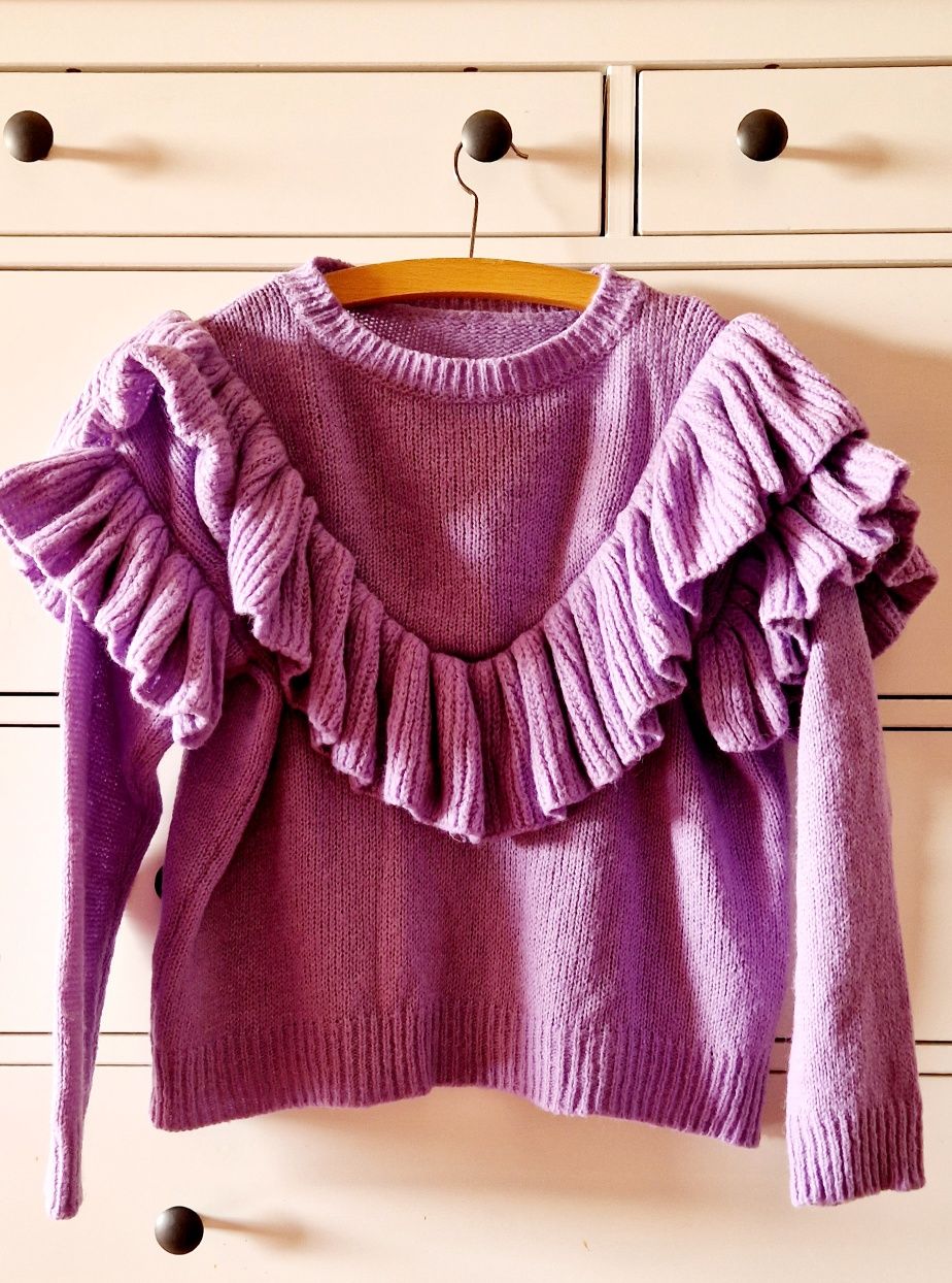 Śliczny fioletowy sweterek damski XS S M