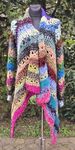 Kolorowy, radosny, ciepły, crazy boho kardigan szydełko handmade