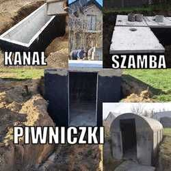 Piwnica / ziemianka Szamba/zbiorniki 2m3 betonowe kanały samochodowe