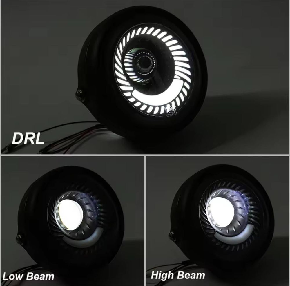 LED фара на мотоцикл / кастом / чоппер — новая
